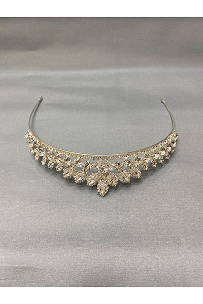 Hayalperest boncuk Perla Beige Zirconia Thin Bridal Crown - Henna Crown Promise and Engagement Crown