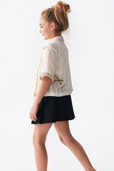 nk kids 8-14 Years Old Girl's Black Pleated Skirt - 56354