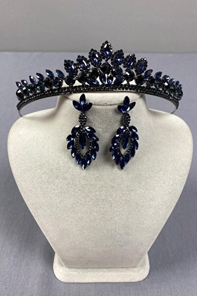 ESPEREST لين الزفاف الحناء تاج وأقراط حجر المكوك