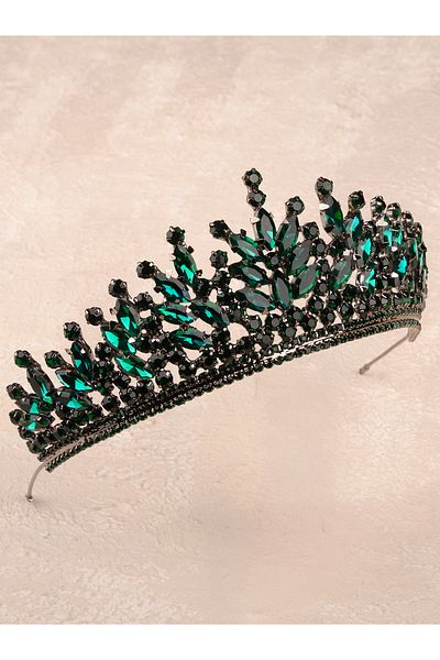 Hayalperest boncuk Model Rio Mireasa Henna Coroana Printesa Coroana Nunta Coroana Cristal Pietre Prețioase Verde