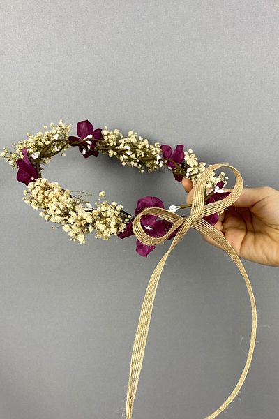 Hayalperest boncuk Hydrangea Dry Floral External Shoot Bridal Hair Accessory