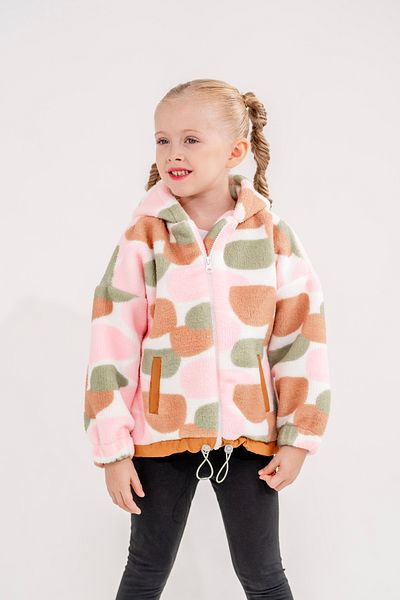 Eray Kids Fleece cu fermoar cu șireturi în talie pentru fete cu modele mixte multicolore