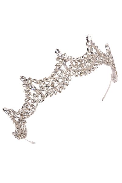 Hayalperest boncuk Coroana de prințesă de mireasă strălucitoare cu piatră de cristal Coroana de costum de regina pentru noaptea Henna argintie