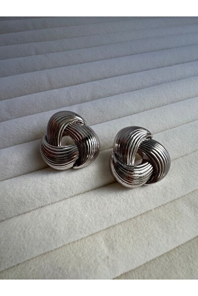 ESMECO حلق ملتوي فضي اللون