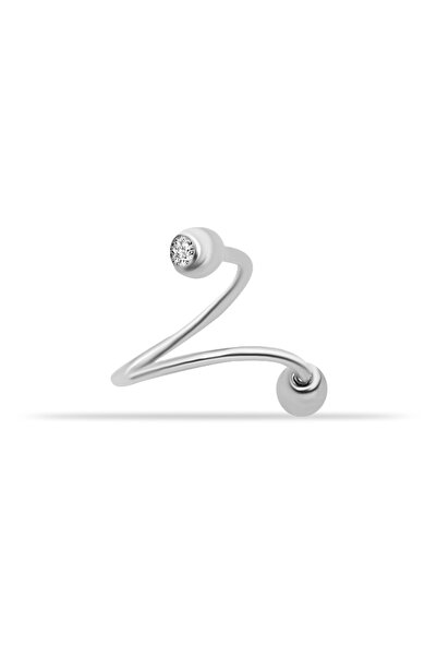 Dianora Piercing 14 Ayar Altın Taşlı Minimal Spiral Piercing