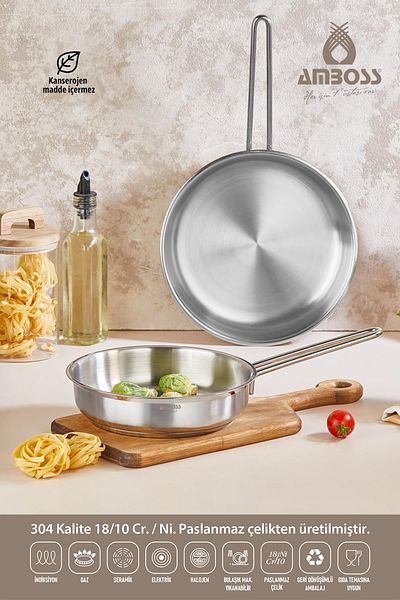 Amboss Maestro 2-Piece Induction Compatible Stainless Steel Skillet Set Without Lid