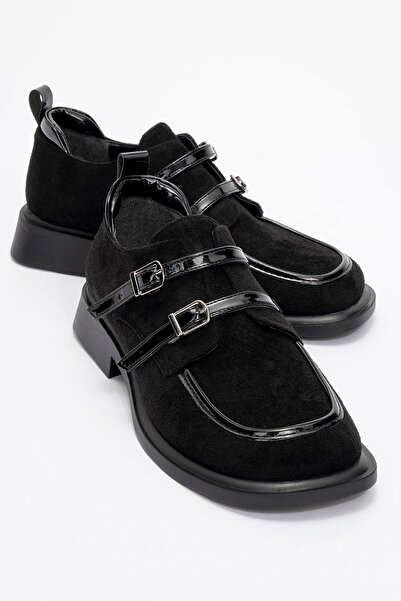 Ccway Ženske Sa kopčom fakultetske cipele CRNE S Antilop CRNA LAKIRANA KOŽA