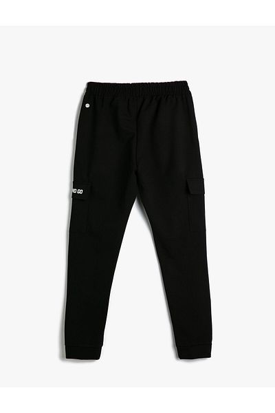 Koton Cargo Sweatpants Jogger Waist Elastic Waist Pocket Detailed Slogan