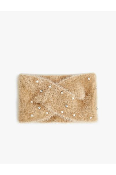 Koton Pearl Detailed Plush Hair Band
