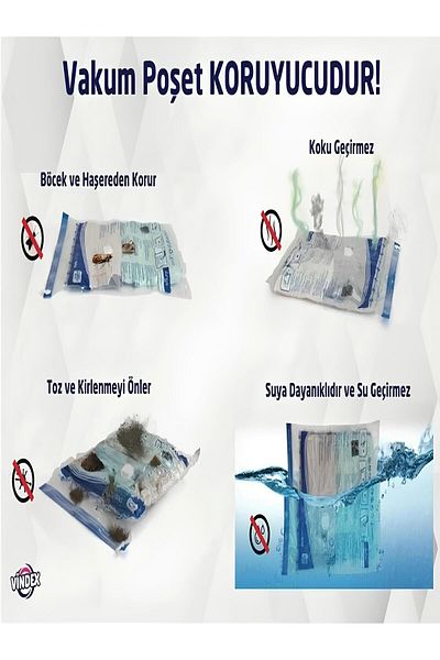 intoku Σετ κενού 2 XXL τσάντες, Σακούλα ποιότητας κενού 80x100 cm