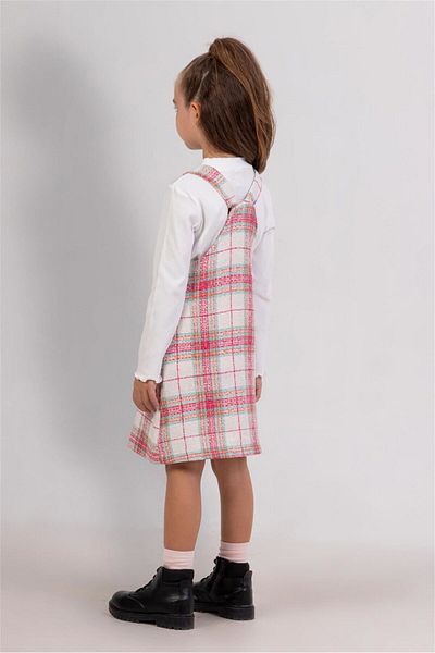 Dmb Rochie pentru fetiță în carouri fucsia - M9809