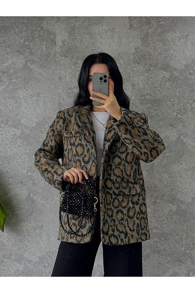 modabetce Women's Leopard Print Clothing - Jacket