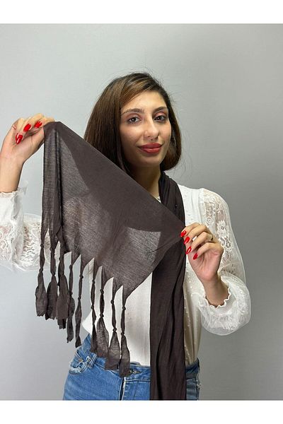 Gönülden Tasarım Unisex Κασκόλ με κόμπο - 140x45 cm Καφέ