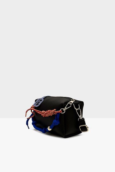 Bagmori Black Women's Textured Charm Accessory Detailed Mini Bag m 000008575