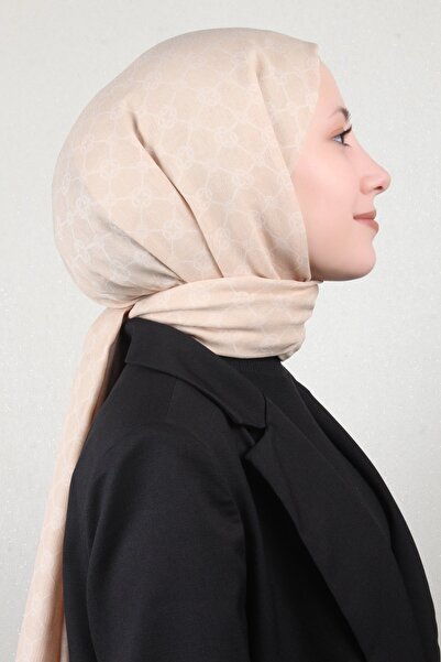 Aker Elegance Monogram Şal 4108-10 Bej