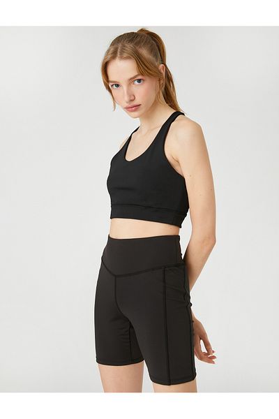 Koton Sportliche Biker-Tights mit normaler Taille und Nahtdetails