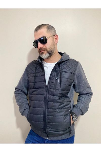 BENESSE Μπουφάν και παλτό με κουκούλα με κουκούλα με καπιτονέ μπροστά