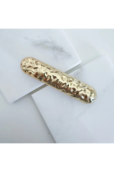 Bijutek Pinterest model geometric cataramă cu bară de metal auriu