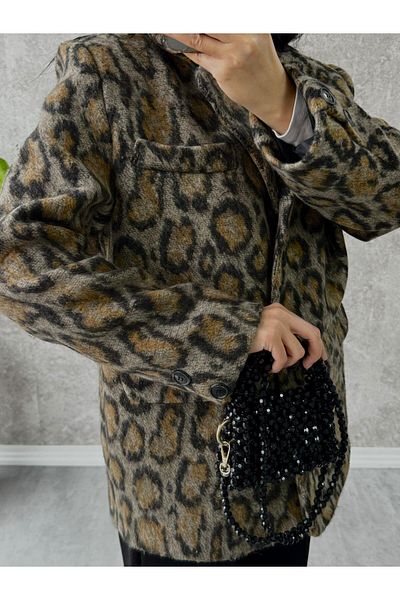 modabetce Women's Leopard Print Clothing - Jacket