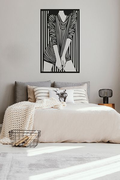 Kuzeylina Masă decorativă din lemn MDF cu design de damă