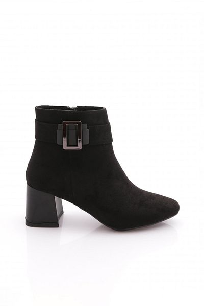 DGN Μαύρα Suede Γυναικείες Μπότες - Με Αξεσουάρ 2223564