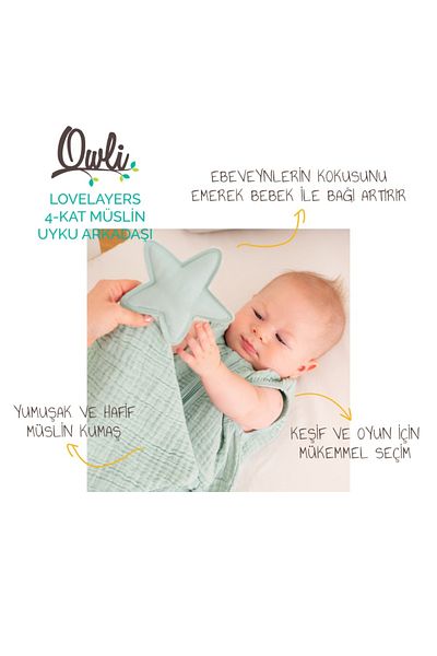 Owli Lovelayers 4 Layer Muslin Sleeping Bag Mint Green