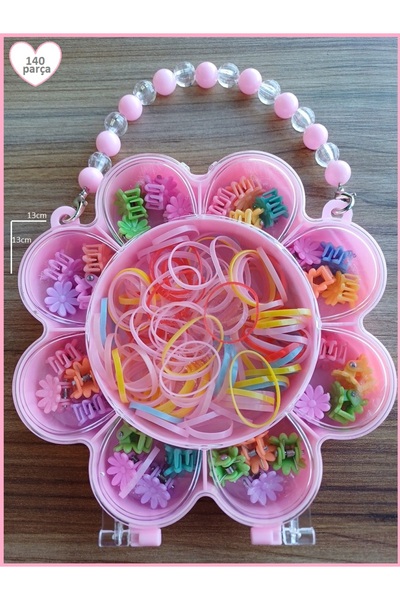 OYUNCAKSAHİLİ Набір із 140 заколок для волосся з еластичним квітковим візерун...