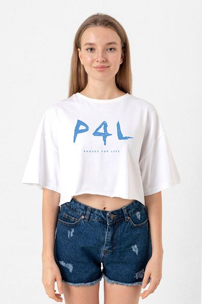Tshirthane Outer Banks P4L White Women's Crop T-Shirt