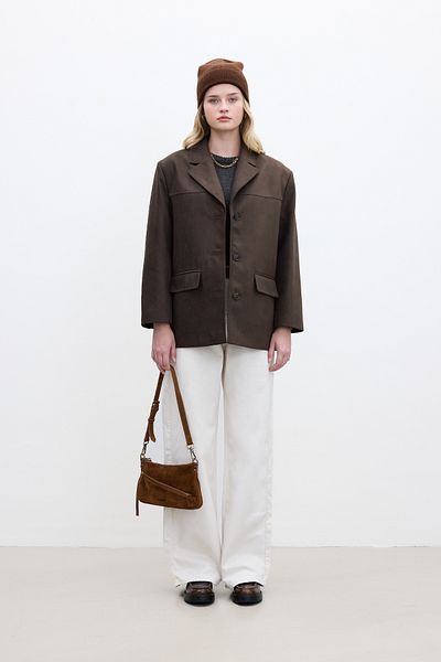 Manuka SUNI SUEDE CLASSIC JACKET DARK KHAKI