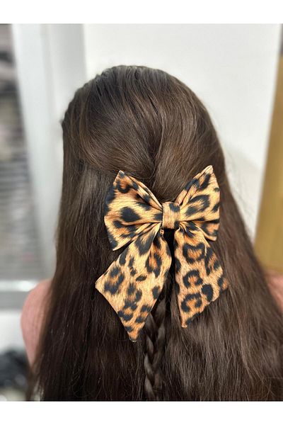 Melkady Aksesuar Melkady 527 - Automatická spona luxusního luku s leopardím vzorem