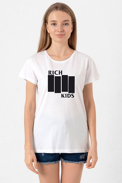 Tshirthane G-Dragon Rich Kids White Women's Crew Neck T-Shirt
