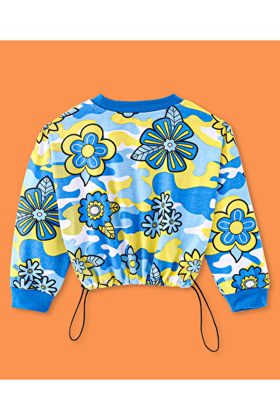 Ollington St. Ollington St. 100% Cotton Full Sleeves Floral Sweatshirt & Color Blocked Joggers Set - Multicolor