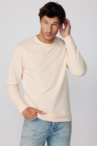Tudors Φούτερ Unisex Oversize Wide Cut 100% βαμβακερό Basic Ecru Crew Neck