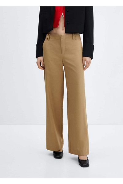 MANGO Woman Wideleg Lyocell Pants