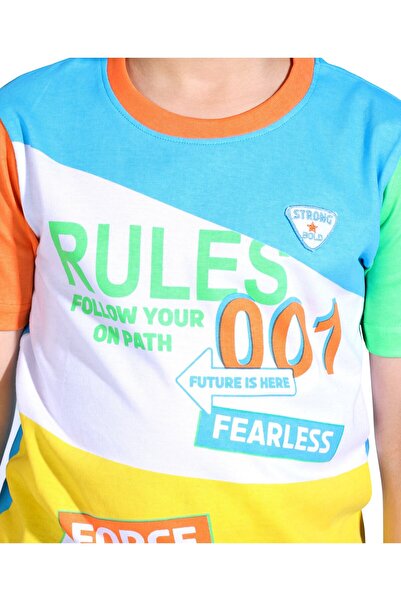 Ollington St. Ollington St. 100% Cotton Knit Half Sleeves T-Shirt & Jogger Set with Text Print Multicolor