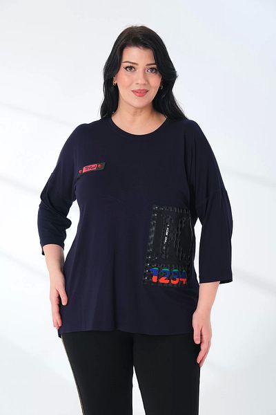 Lady Majestic Γυναικεία μπλούζα με στάμπα μεγάλου μεγέθους