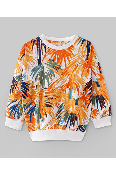 Ollington St. Ollington St. - 100% Cotton Knit Full Sleeves Printed Sweatshirt & Joggers Set - Multicolor