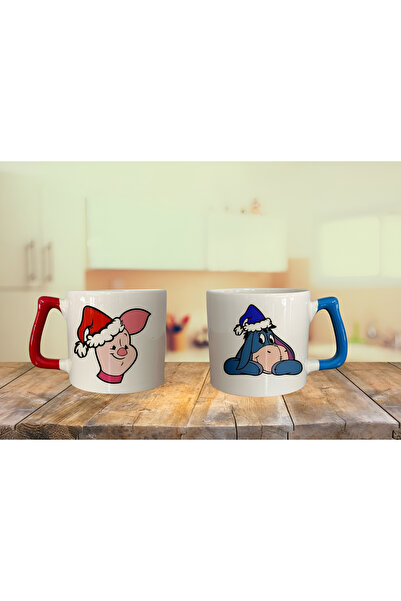GünayStore NOEL YILBAŞI TEMALI Arkadaş Sevgiliye Çift Fincan Seti 2 Adet 200 ML