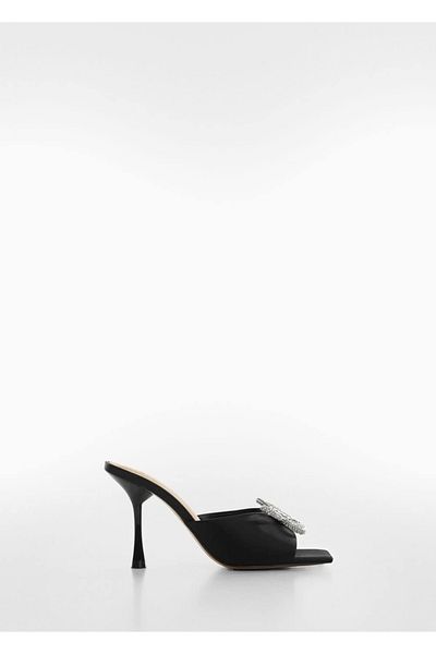 MANGO Woman Sandale cu toc cu detaliu strass