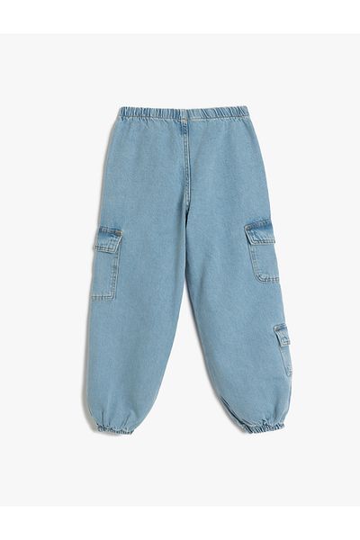 Koton Pantaloni de jogger pentru fete 5skg40023ad Indigo deschis
