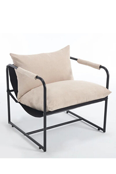 Dopa Modern Metal İskeletli Portatif Berjer Kumaş Döşeme Elyaf Dolgu