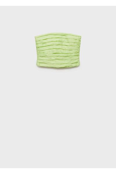 MANGO Woman Drape Crop Μπλούζα