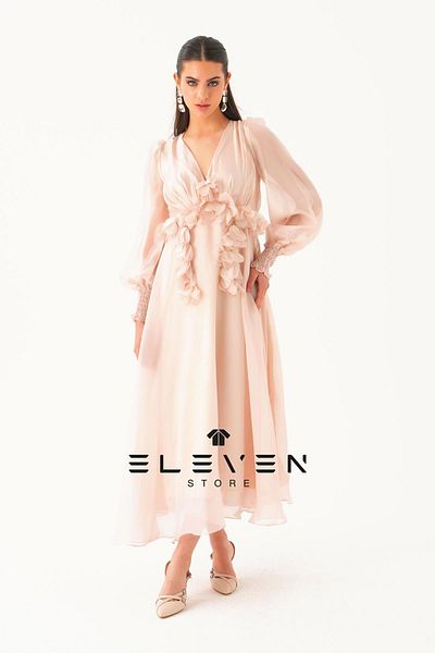 ELEVEN Women's Silk Dress with Flower Detail