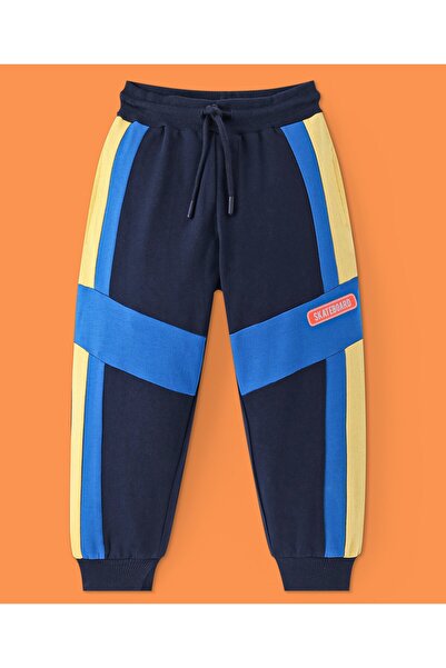 Ollington St. Ollington St. - 100% Cotton Knit Full Sleeves Sweatshirt & Joggers Set Snow  - White & Blue