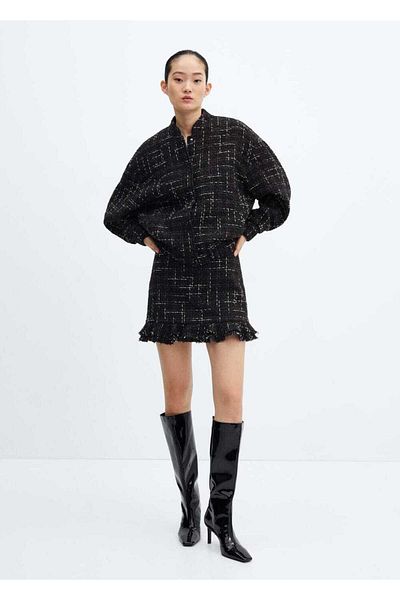 MANGO Woman Tweed bomber jacket