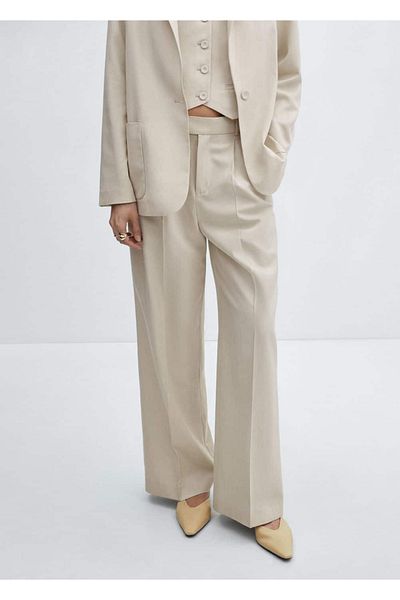 MANGO Woman Pants of pleated fabric