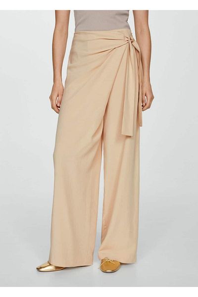 MANGO Woman Knot Detailed Lyocell Pants