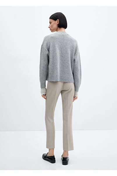 MANGO Woman Kemerli düz kesim pantolon