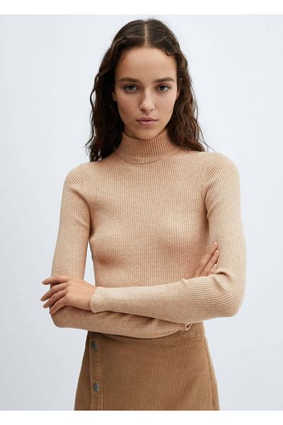 MANGO Woman Sweter z golfem i gumką