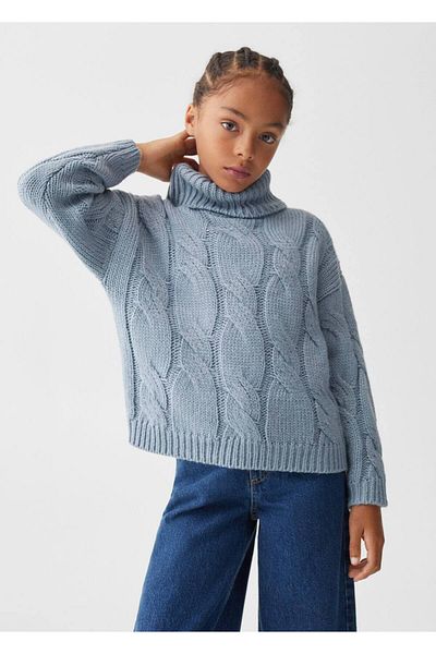 MANGO Kids Pulover Albastru Pentru Copii